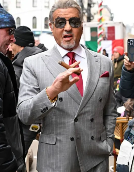 Sylvester Stallone NYC 2025 Grey Blazer