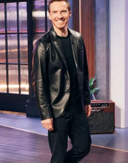 The Kelly Clarkson Show Michael Fassbender Leather Blazer
