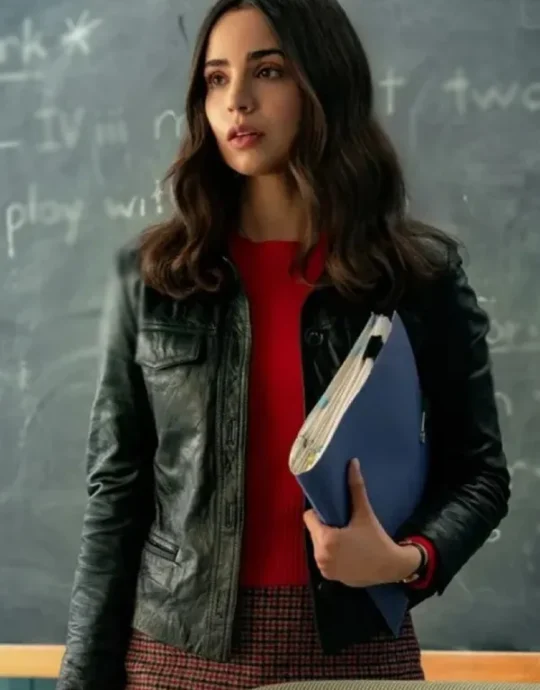 The Life List 2025 Sofia Carson Black Leather Jacket