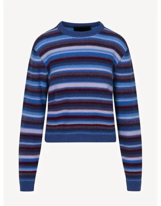 The Life List 2025 Sofia Carson Blue Striped Sweater