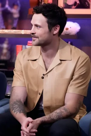 Watch What Happens Live 2025 Dylan Efron Leather Shirt