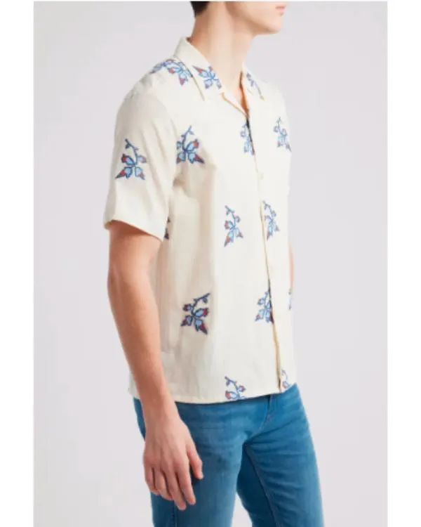 Access Hollywood 2025 Scott Blue Floral Camp Shirt