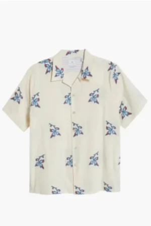 Access Hollywood Scott Evans Blue Floral Camp Shirt