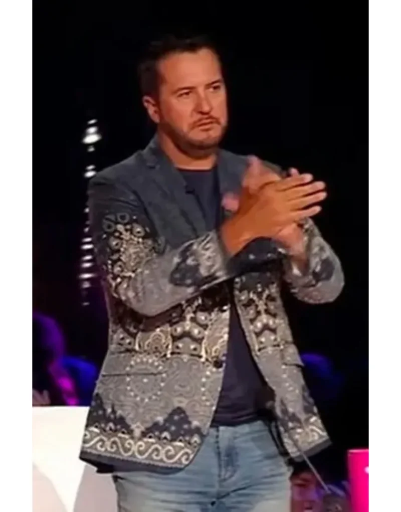 American Idol Luke Bryan 2025 Blue Paisley Blazer