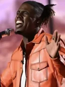 American Idol S23 Jamal Roberts Orange Leather Shirt