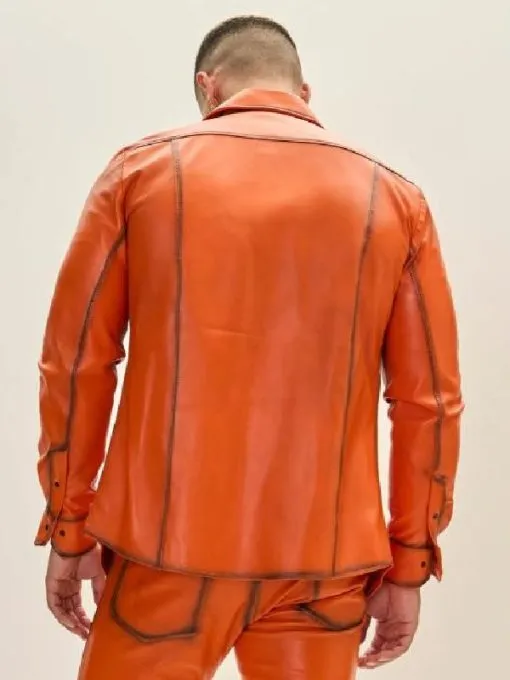 American Idol S23 Jamal Roberts Orange Leather Shirt 2025