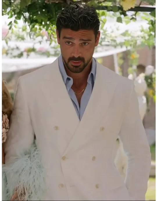 Another Simple Favor Michele Morrone White Blazer