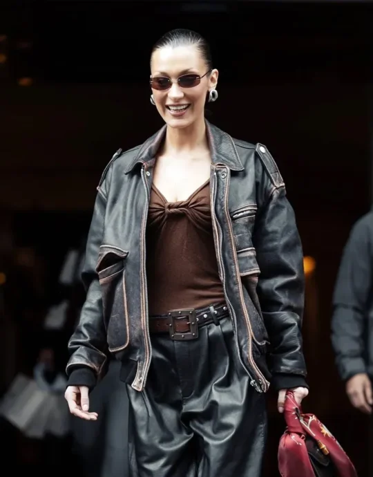 Bella Hadid Paris Distressed Jacket
