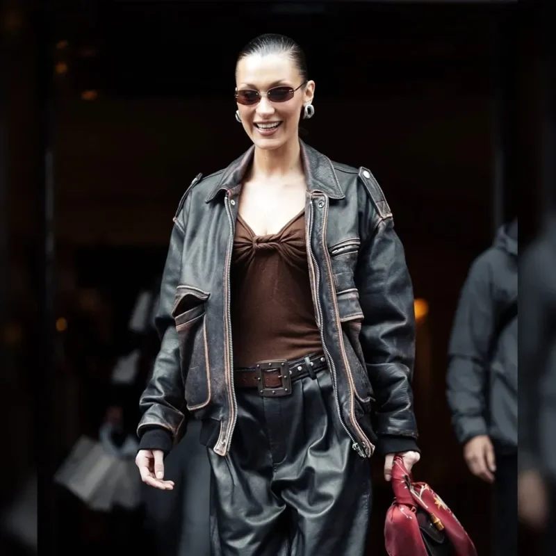 Bella Hadid Paris Distressed Jacket