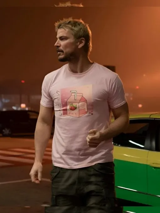 Fight Or Flight 2025 Josh Hartnett Pink Strawberry Milk T-Shirt