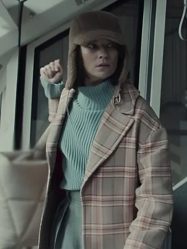 Nine Perfect Strangers Annie Murphy Plaid Coat
