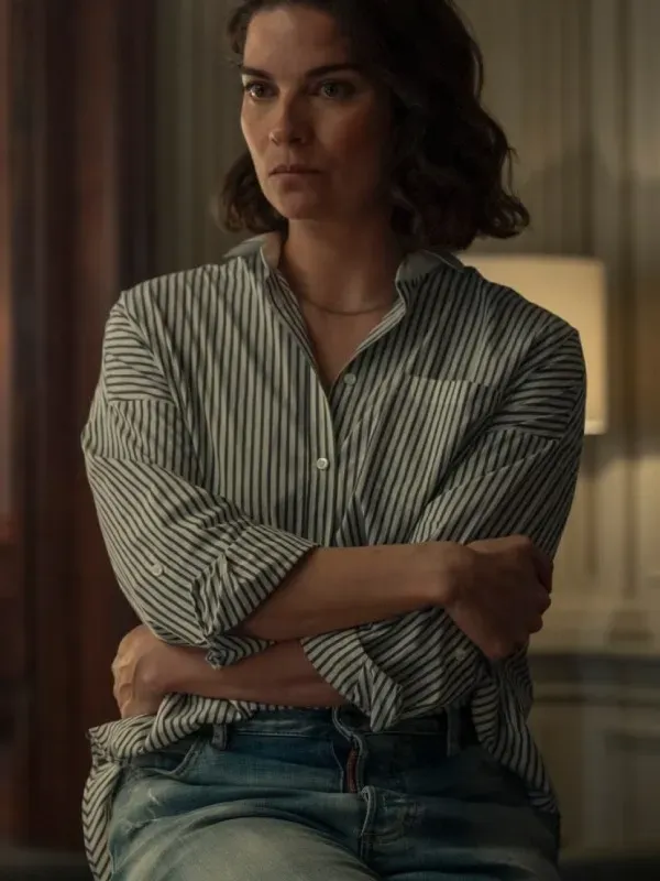 Nine Perfect Strangers Annie Murphy Striped Shirt