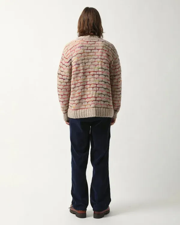 No Good 2024 O-T Fagbenle Beige Patterned Cardigan