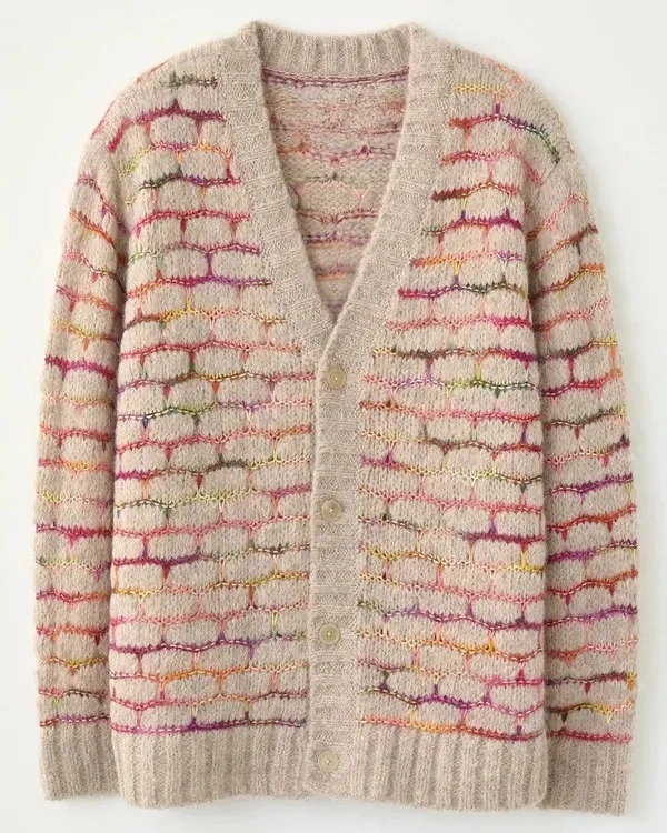 No Good Deed T Fagbenle Beige Patterned Cardigan