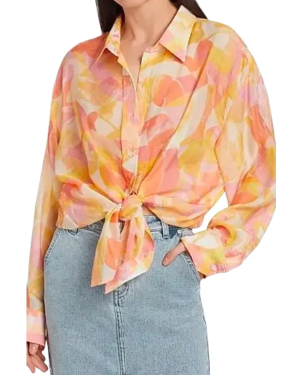 Sirens Milly Alcock Orange Printed Shirt