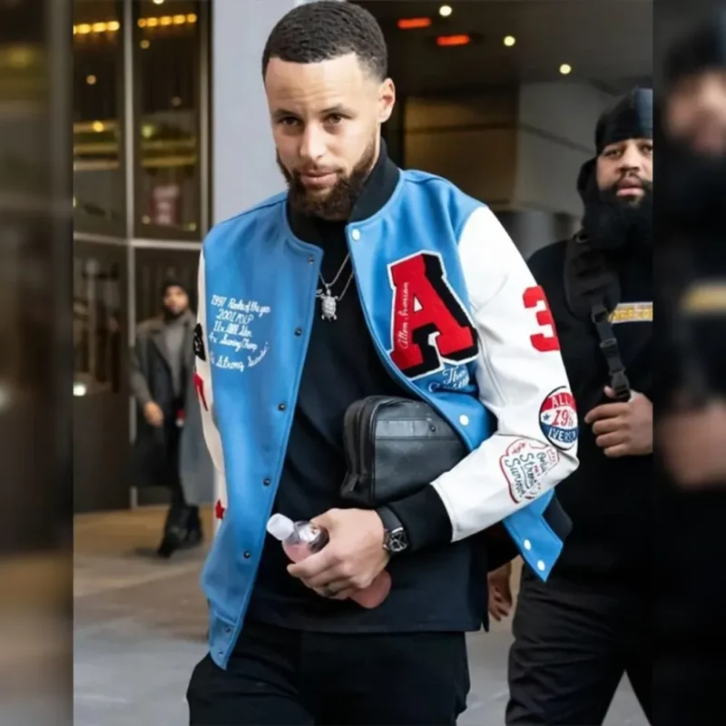 Stephen Curry Allen Iverson Blue Jacket 2025