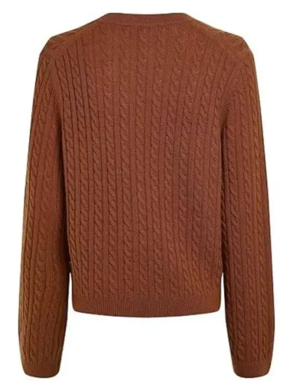 SurrealEstate S03 Sarah Levy Brown Cable Knit Sweater 2025