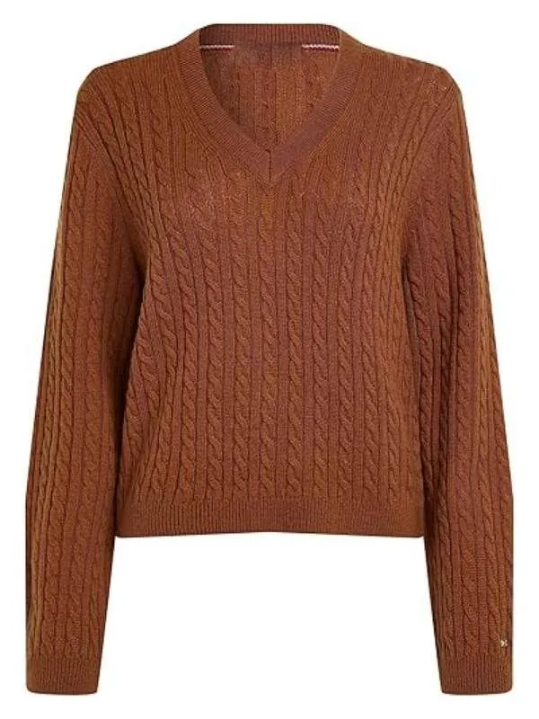 SurrealEstate Sarah Levy Brown Cable Knit Sweater