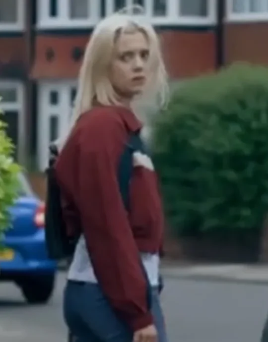 The Feud S01 Megan Trower Red Striped Jacket
