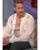 The Kelly Clarkson Show Alexander Skarsgard White Floral Cardigan