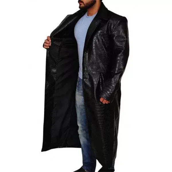 The Matrix Laurence Fishburne Alligator Leather Costume Coat