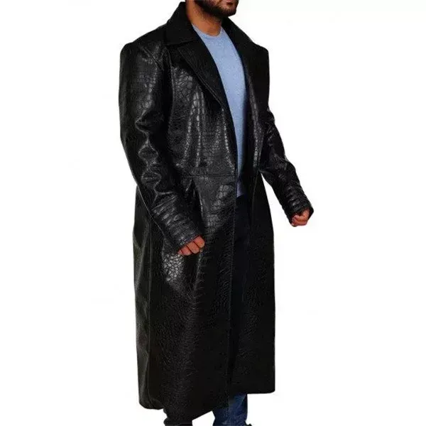 The Matrix Laurence Fishburne Alligator Morpheus Leather Coat