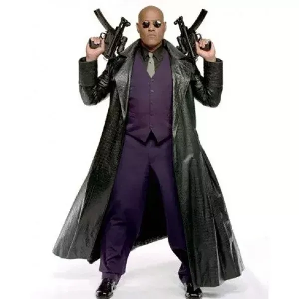 The Matrix Laurence Fishburne Alligator Morpheus Leather Costume Coat 2025