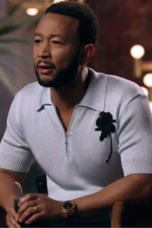 The Voice S27 John Legend Blue Knitted Polo Shirt