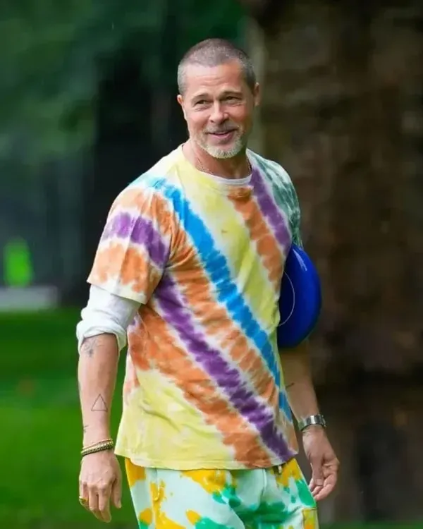 Brad Pitt The Tonight Show With Jimmy Fallon Multicolor Shirt