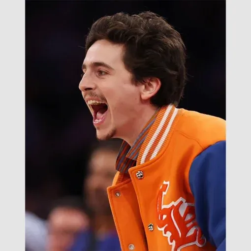 Knicks Game Chalamet Varsity Jacket