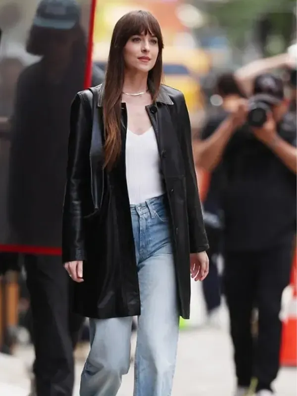 Materialists Dakota Johnson Black Leather Jacket 2025