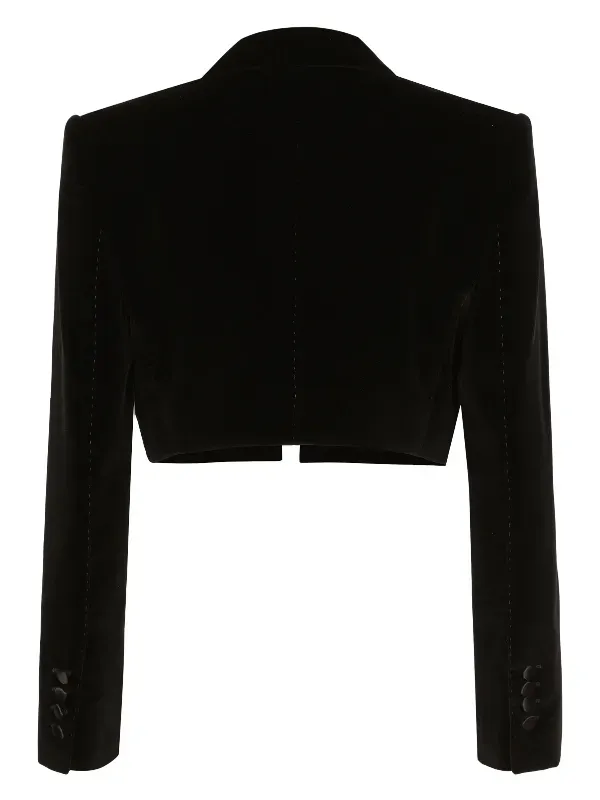 Netflix Tudum Sofia Carson Cropped Velvet Blazer 2025