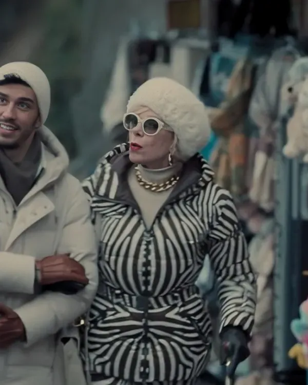 Nine Perfect Strangers Christine Baranski Zebra Ski Coat