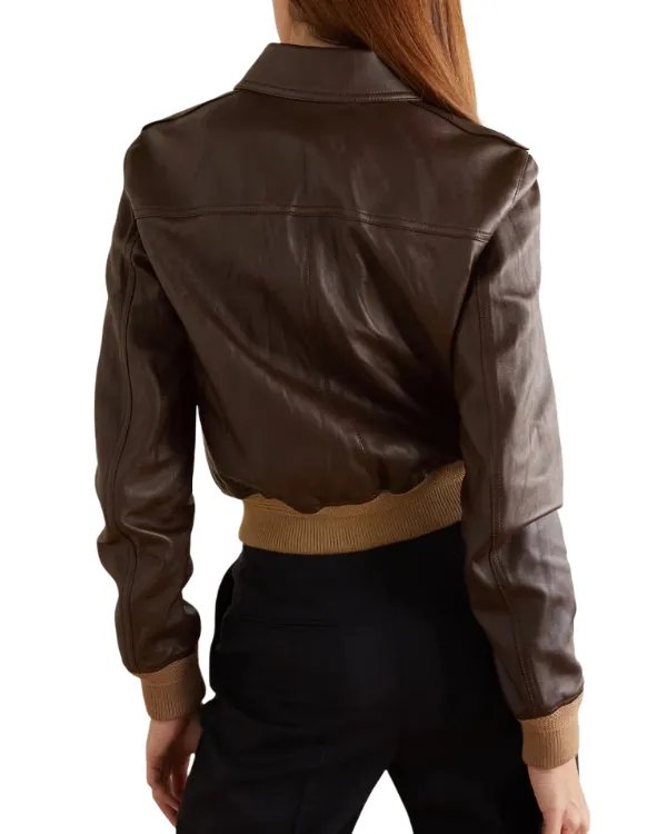 Poker Face Natasha Lyonne Leather Bomber Jacket 2025
