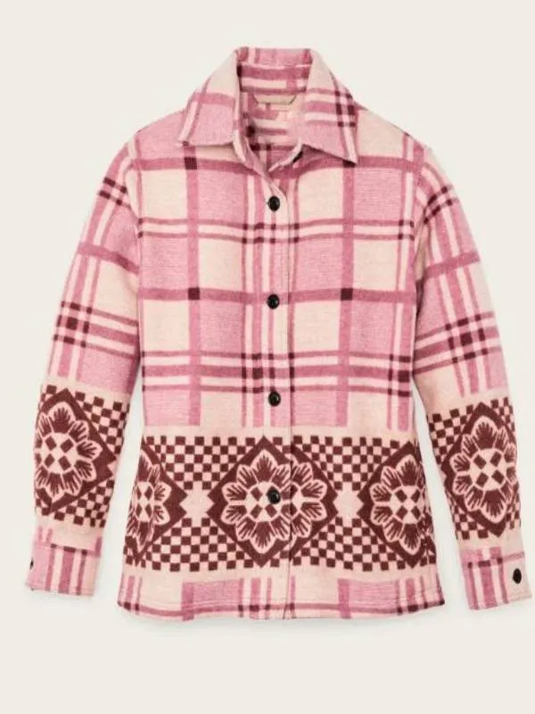 Resident Alien Elizabeth Banks Pink Plaid Shacket