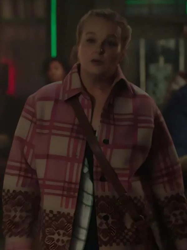 Resident Alien S04 Elizabeth Banks Pink Plaid Shacket
