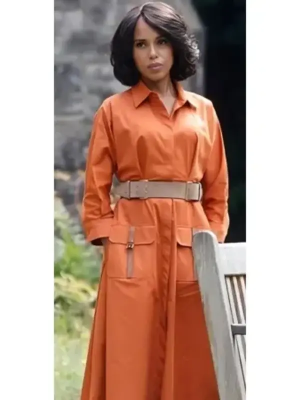 Wake Up Dead Man Kerry Washington Orange Coat