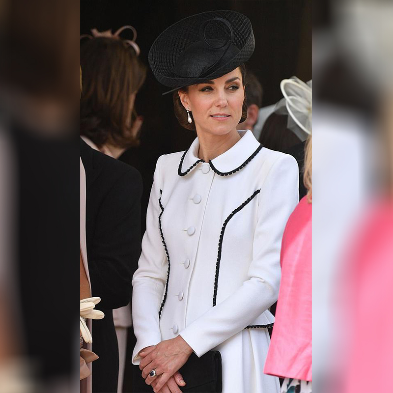 Kate Middleton black and White Dress Coat
