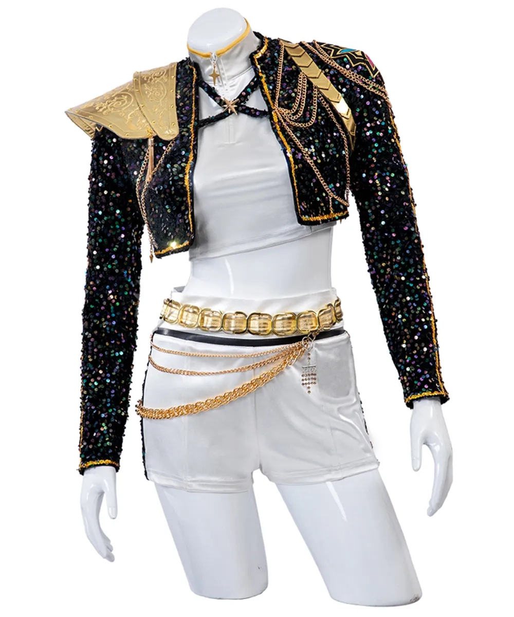Kpop Demon Hunters Rumi Golden Dance Outfit Cosplay Costume 2025 Black