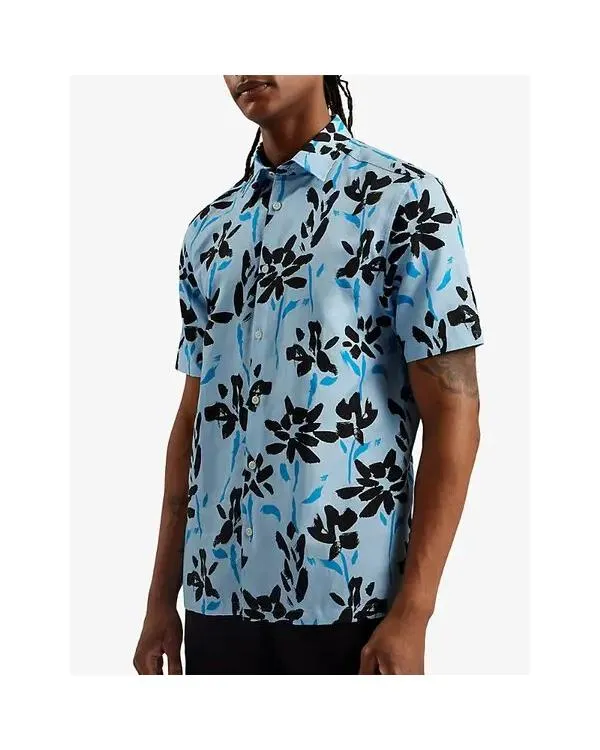 Perfect Match S03 Nick Floral Blue Shirt