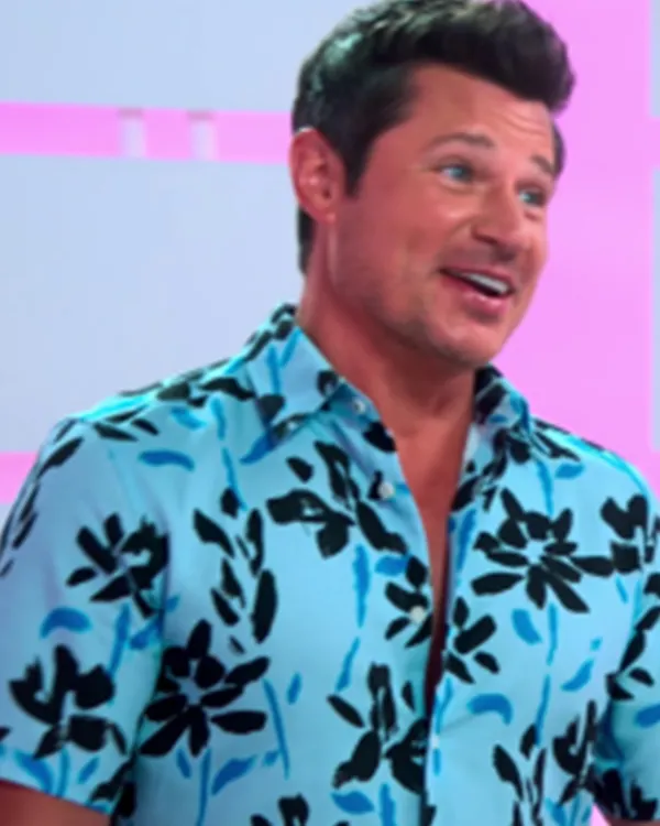 Perfect Match S03 Nick Lachey Floral Blue Shirt