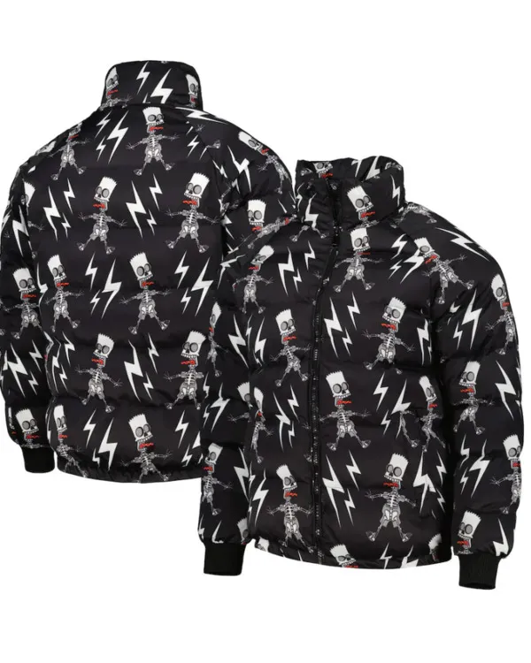The Simpsons Electric Bart Raglan Puffer Jacket