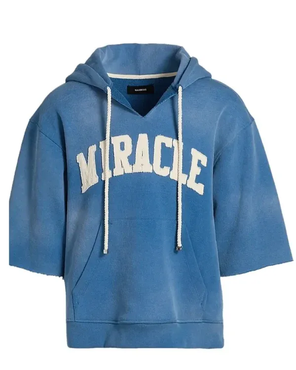 Blue Miracle Cut Off Hoodie - Image 4