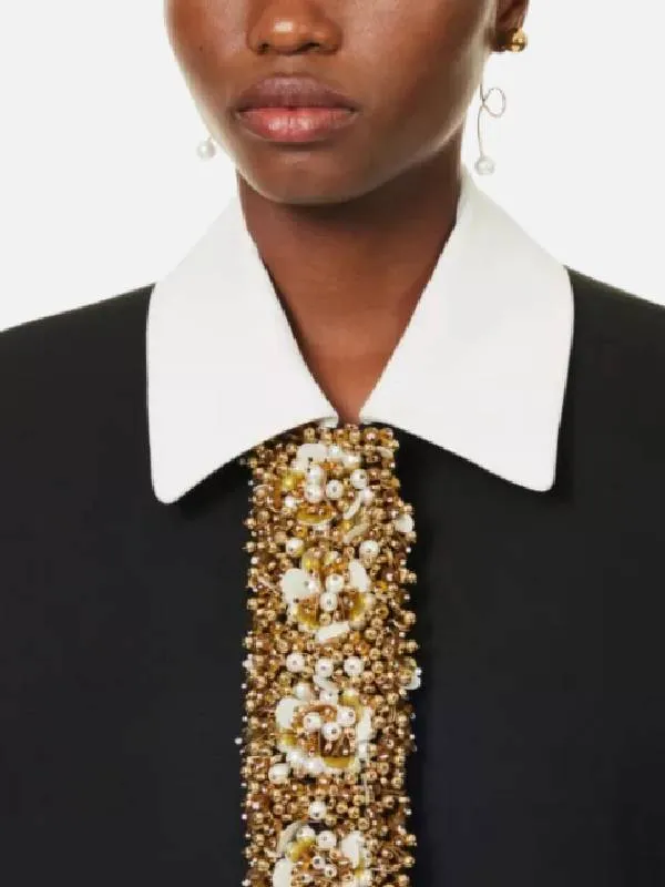 Wednesday Joanna Lumley Gold Sequin Coat