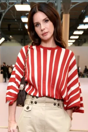 Lana Del Rey Paris Fashion Week 2025 Striped Shirt
