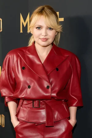 Elena Matei Robin Hood Premiere Red Leather Jacket