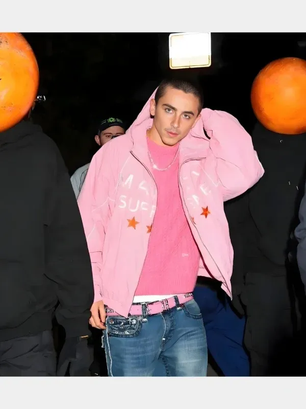 Recreation – Timothée Chalamet Marty Supreme Pink Jacket Hoodie