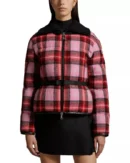 The Five 2025 Dana Perino Pink And Red Plaid Puffer Jacket