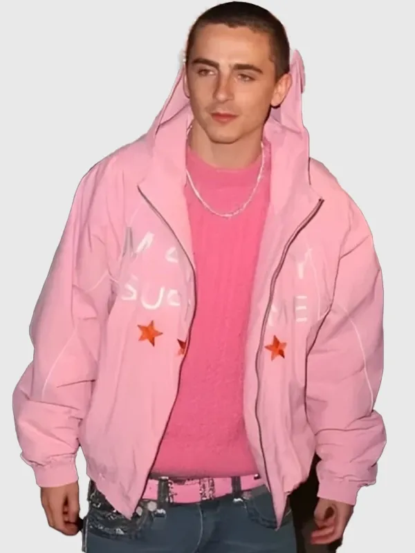 Recreation – Timothée Chalamet Marty Supreme Pink Jacket Hoodie