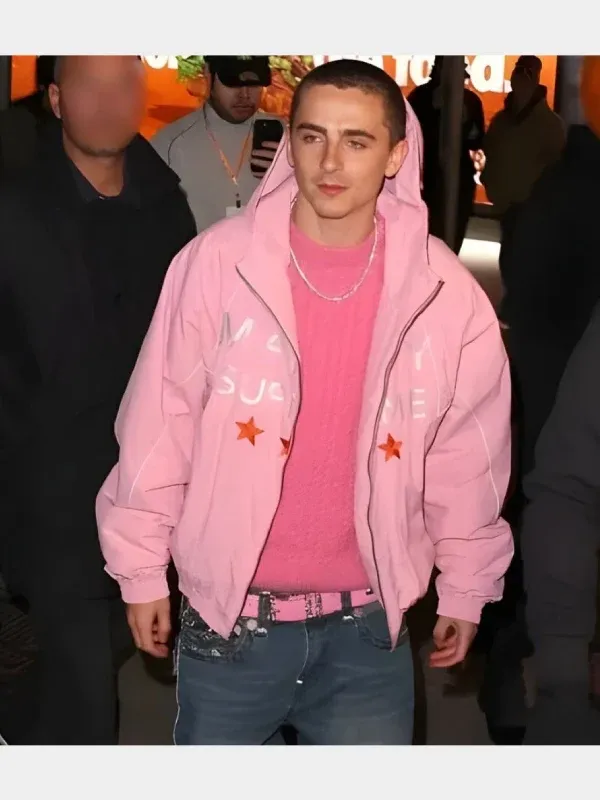 Recreation – Timothée Chalamet Marty Supreme Pink Jacket Hoodie